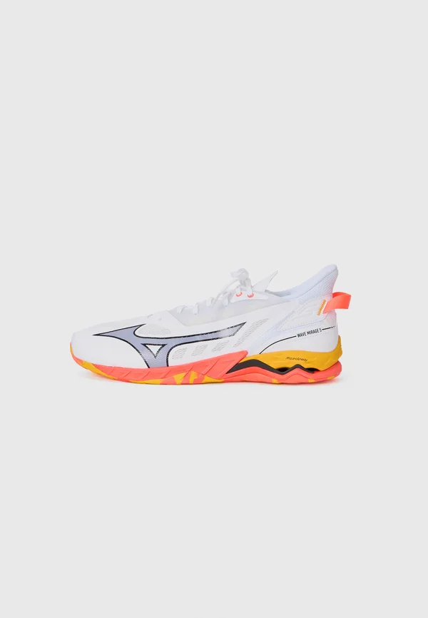 WAVE MIRAGE 5 - Handballschuh - white/fiery coral/citrus
