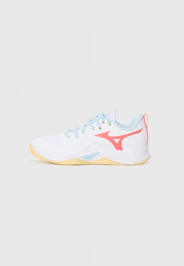WAVE MOMENTUM PRO - Volleyballschuh - white/calypso coral/pale banana