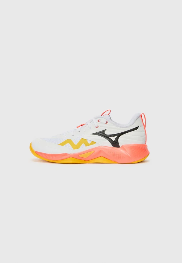 WAVE MOMENTUM PRO - Volleyballschuh - white/fiery coral/citrus