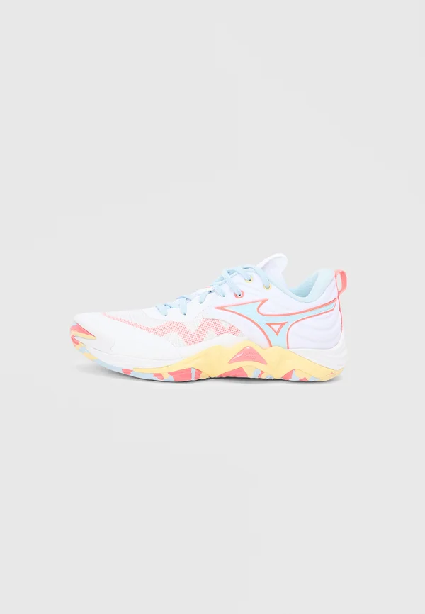 WAVE MOMENTUM - Volleyballschuh - white/calypso coral/pale banana