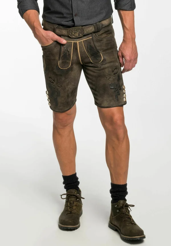 WAYEN MIT GÜRTELSCHNALLE - Shorts - dunkelbraun