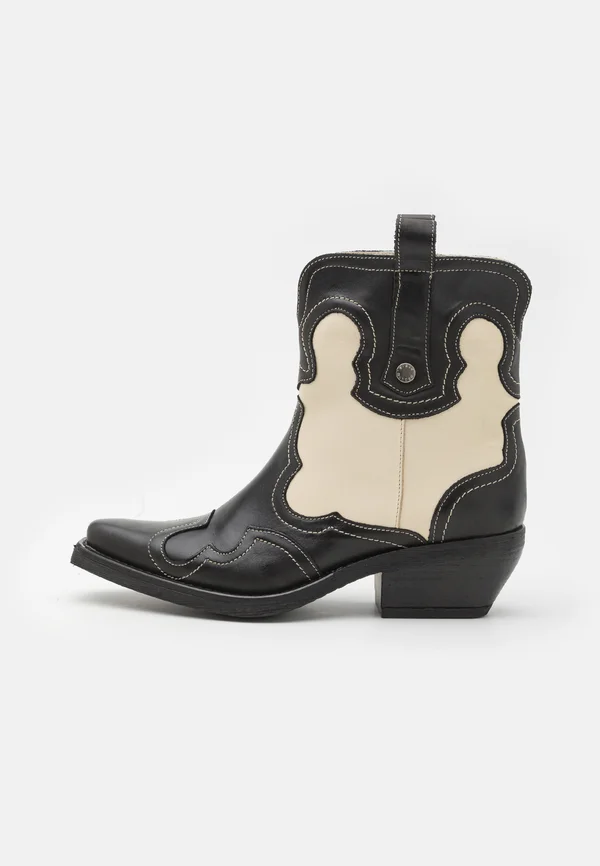 WAYNOA - Cowboy-/Bikerstiefelette - black/bone