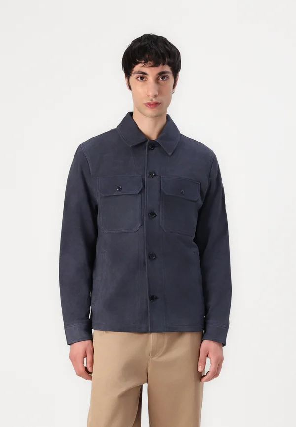 WAYPOINT OVERSHIRT - Lederjacke - dark ink