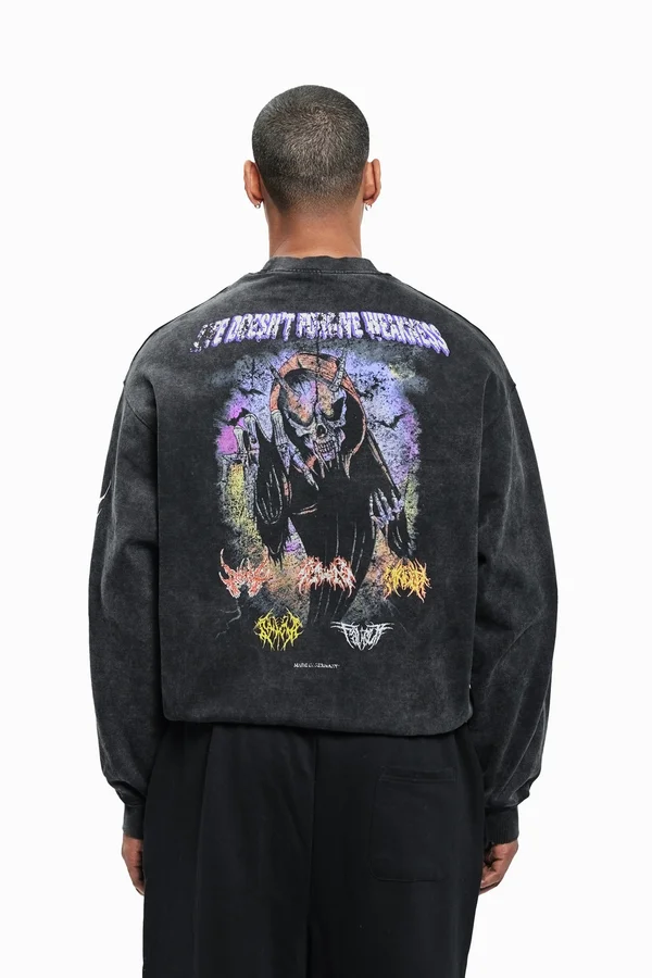 WEAKNESS CREWNECK UNISEX - Sweatshirt - black washed