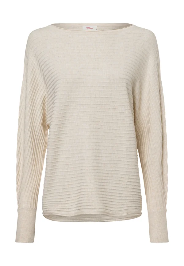 WEICHER AUS MIT FLEDERMAUSÄRMELN - Strickpullover - beige