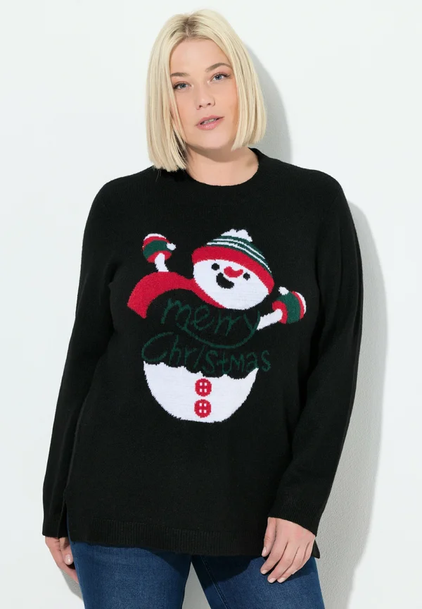 WEIHNACHTSMOTIV LANGARM - Strickpullover - black