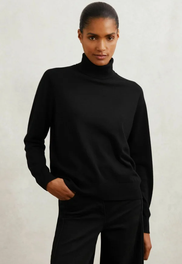 WENDY ROLL-NECK - Strickpullover - black