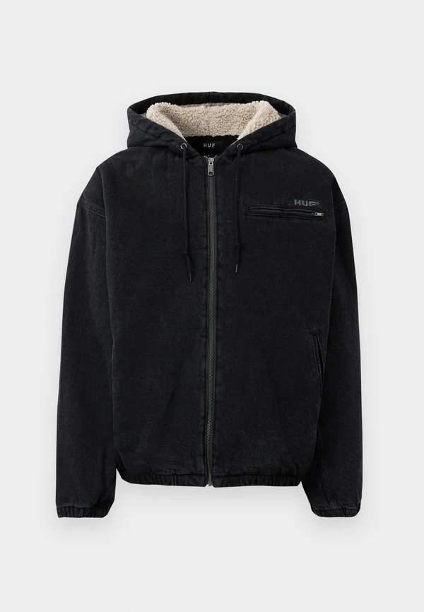 WHAT A JUNGLE WORK JACKET UNISEX - Jeansjacke - washed black