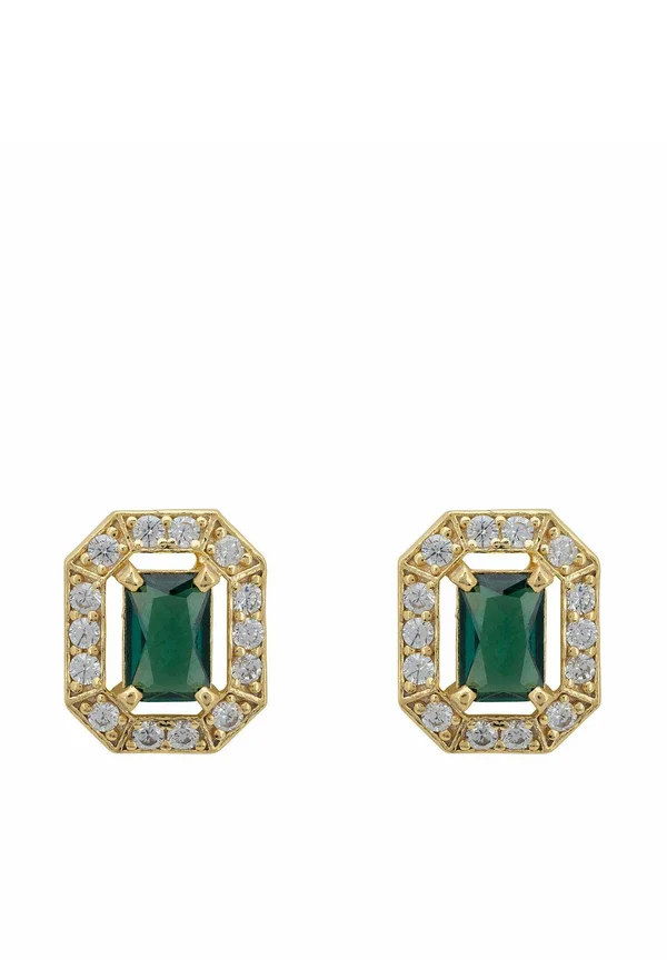 WHISTLEDOWN GEMSTONE STUD EMERALD - Ohrringe - gold-coloured