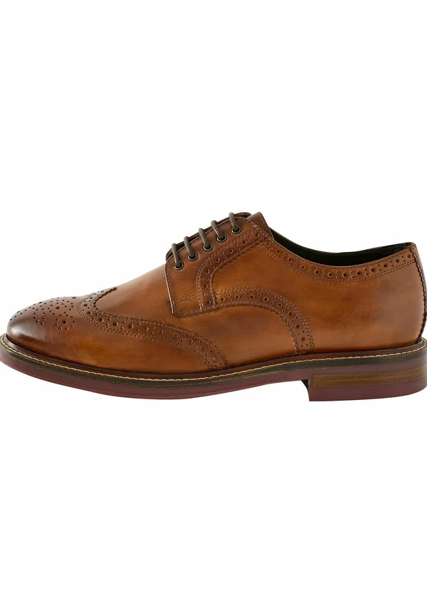 WIDE FIT - CONTRAST SOLE CHUNKY BROGUES - Schnürer - tan brown