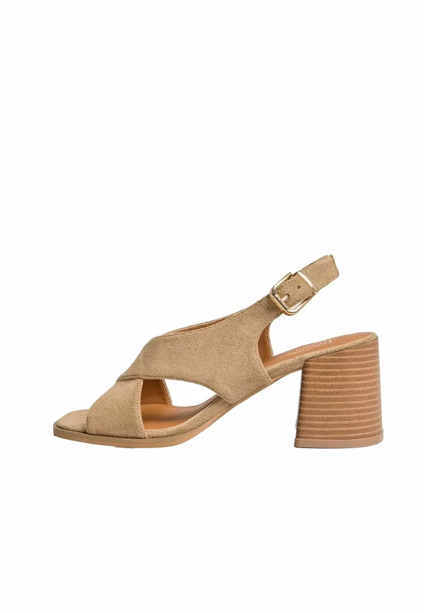 WIDE FIT - MID BLOCK STACKED CROSS STRAP  - Riemensandalette - neutral