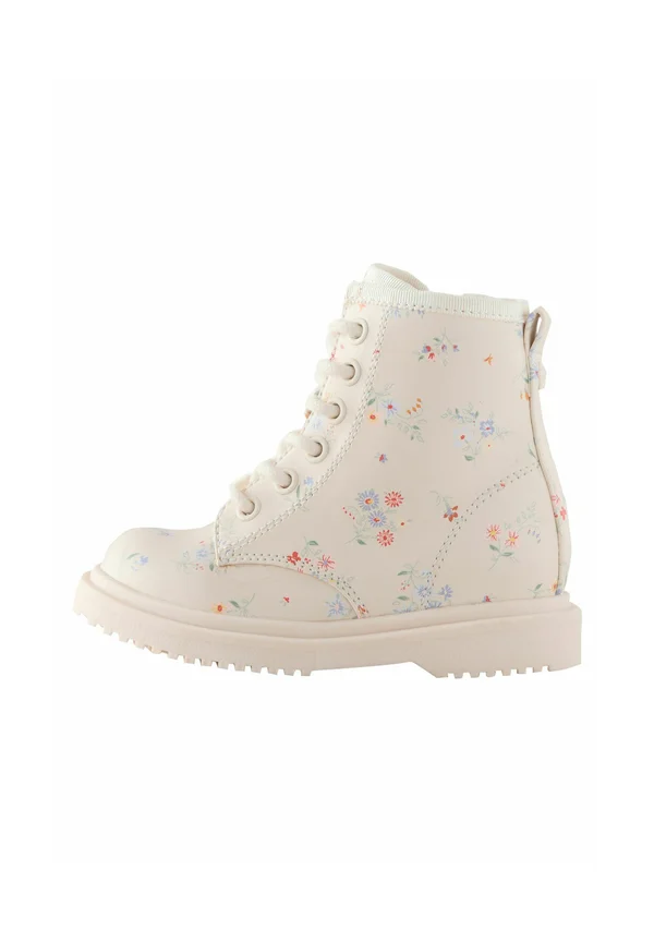 WIDE FIT - Schnürstiefelette - cream floral