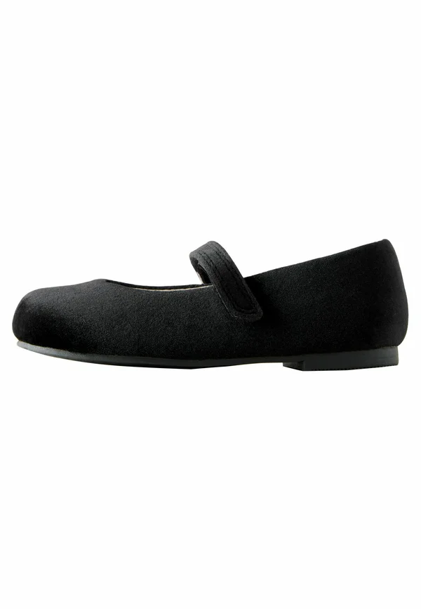 WIDE FIT - TOUCH FASTENING MARY JANE OCCASION - Riemchenballerina - black velour