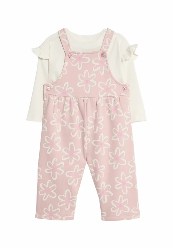 WIDE LEG FLOWER SET - Latzhose - pink