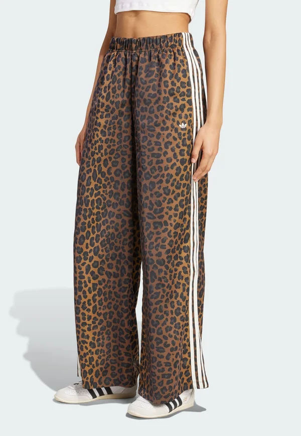 WIDE LEG LEO PRINT SATIN PANTS - Jogginghose - multicolor bronze strata