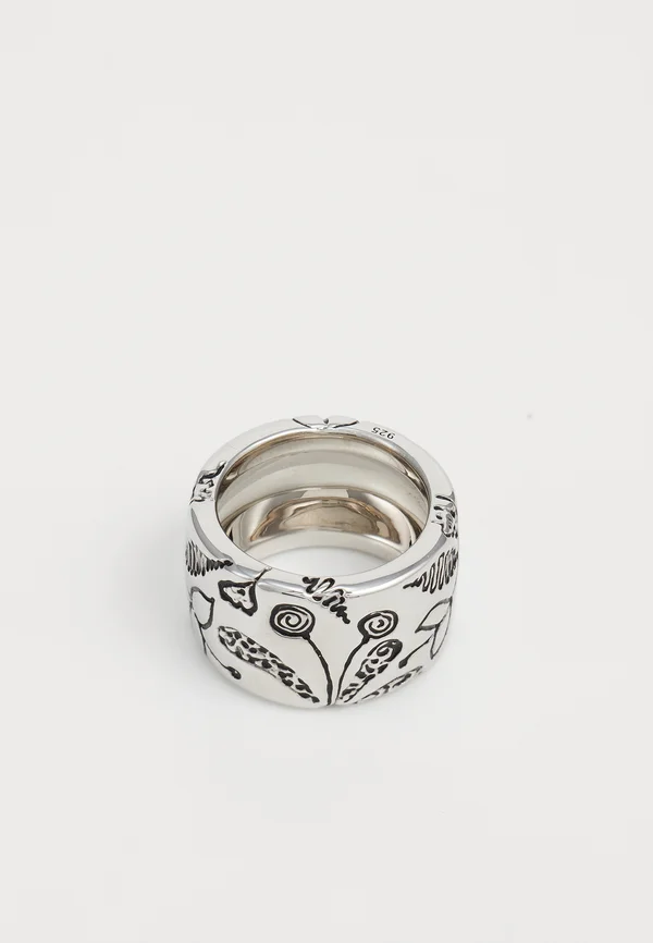 WIDE MILLEFLEURS - Ring - silver-coloured