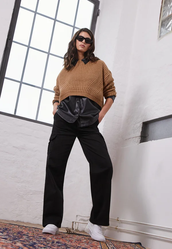 WIDE OVERSIZE  - Strickpullover - taupe