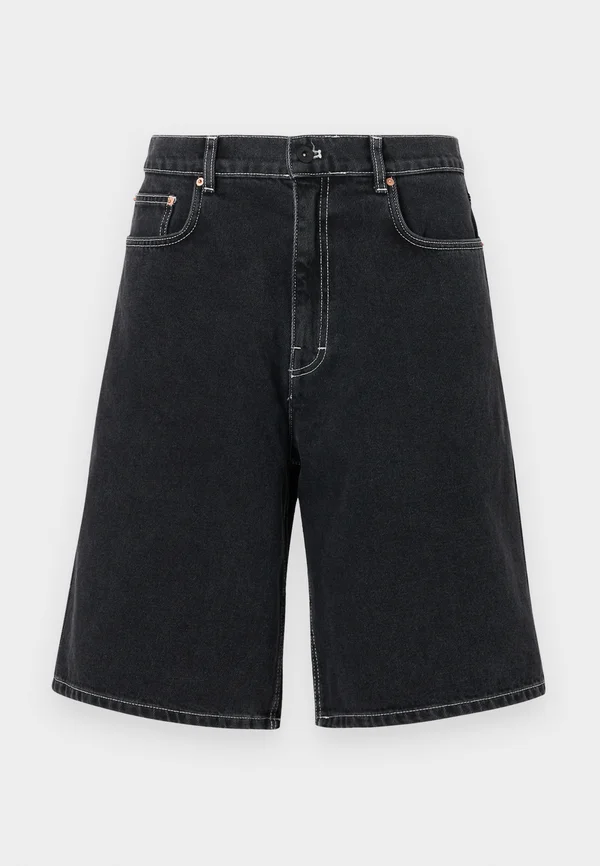 WIDE UNISEX - Jeans Shorts - washed black