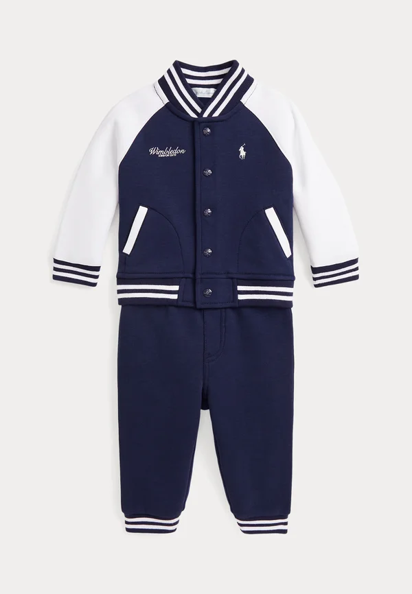 WIMBLEDON DOUBLE KNIT JACKET AND PANT SET - Sweatjacke - refined navy/ceramic white