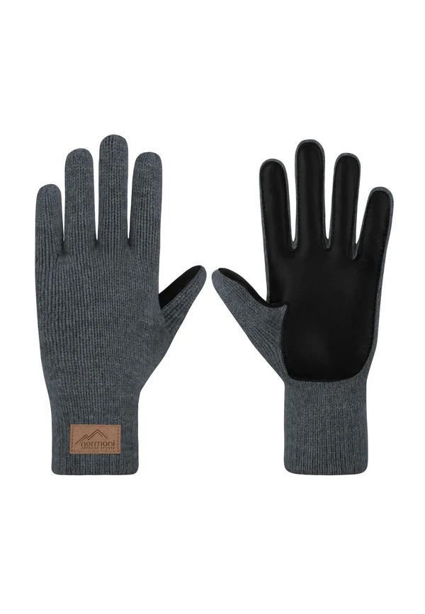 WINTER MERINO WOLLHAND STRICK - Fingerhandschuh - anthrazit