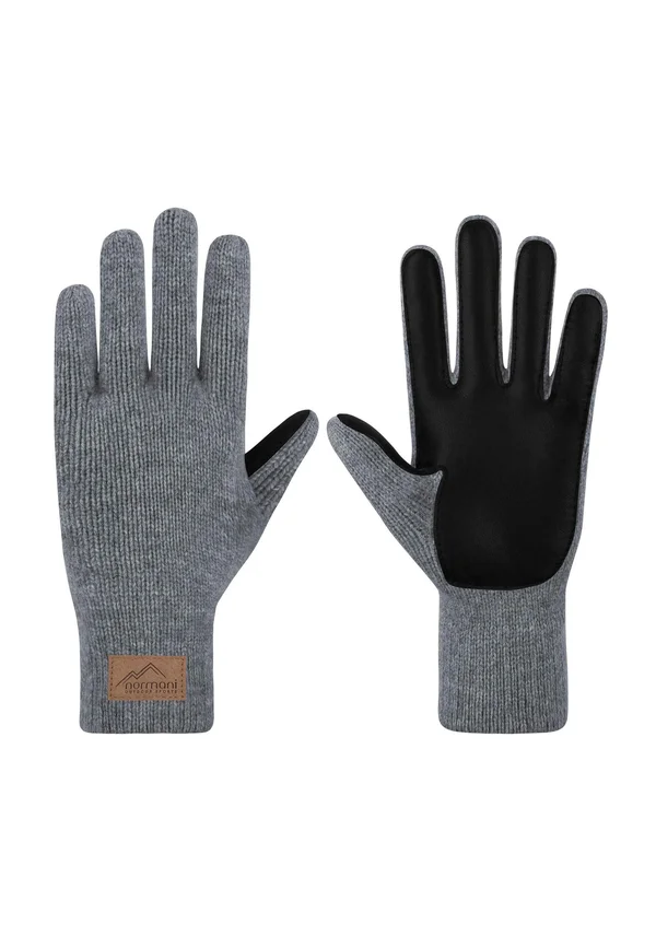 WINTER MERINO WOLLHAND STRICK - Fingerhandschuh - grau
