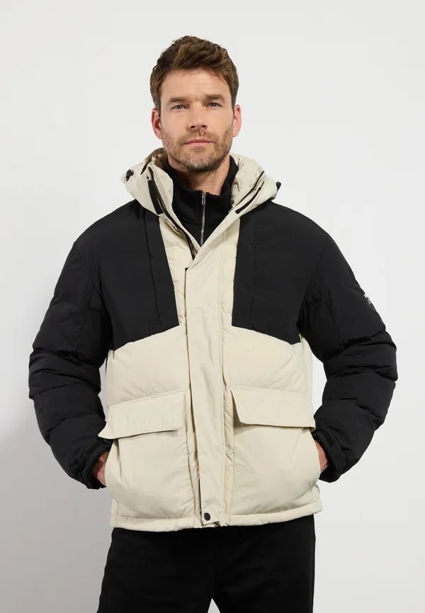 Winterjacke - black/beige