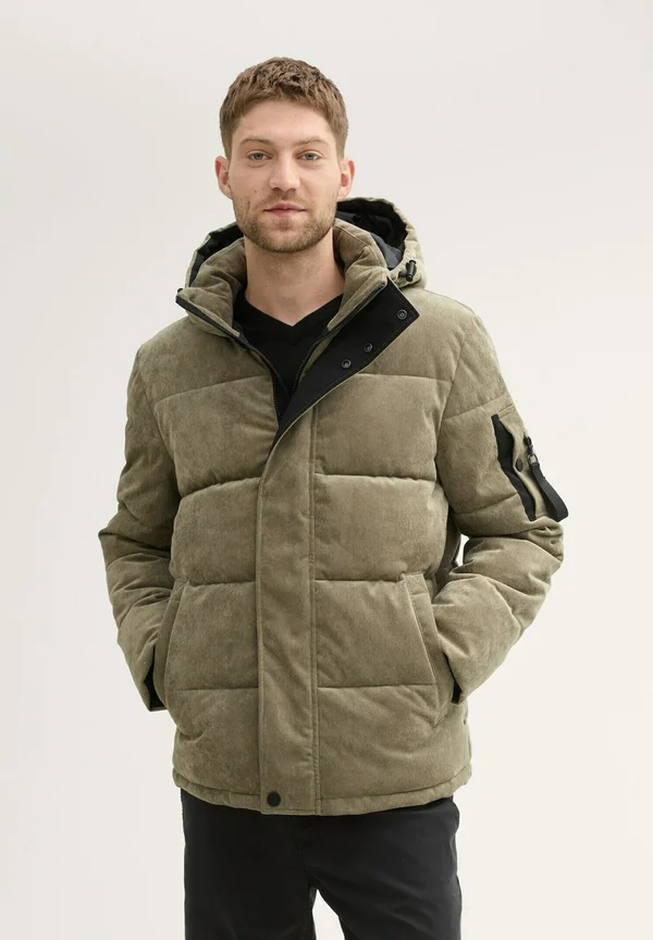 Winterjacke - jungle soil green corduroy