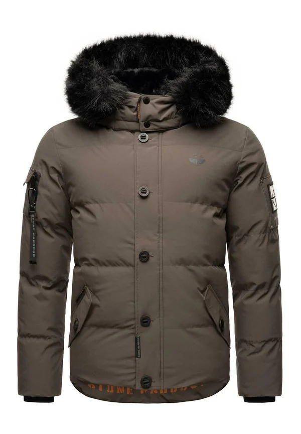 Winterjacke - mottled anthracite