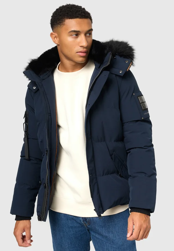Winterjacke - mottled dark blue