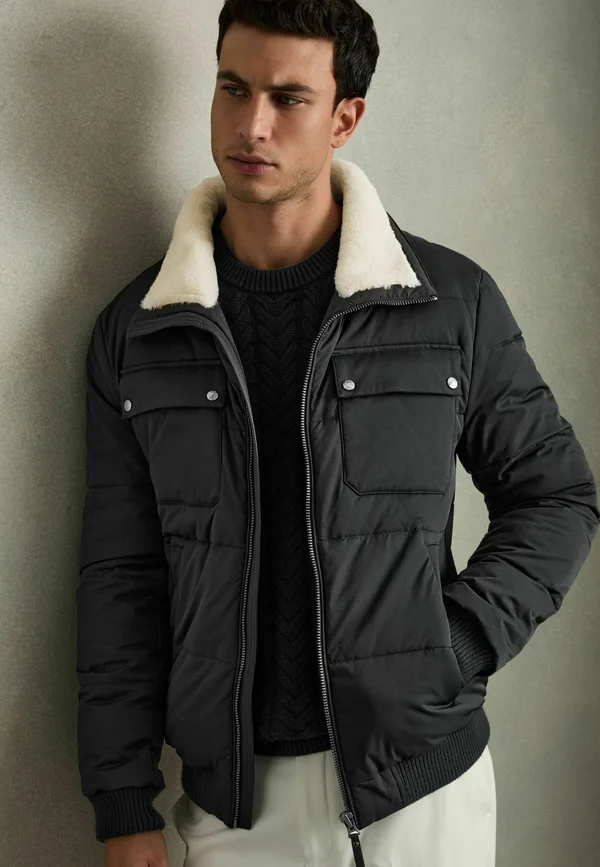 Winterjacke - navy  white borg
