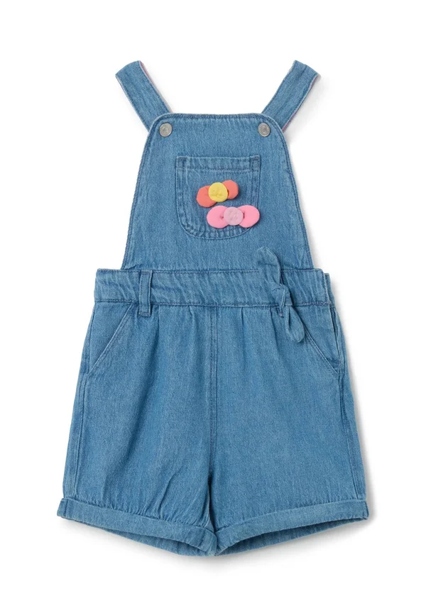 WITH BOWS APPLICATION - Latzhose - medium wash