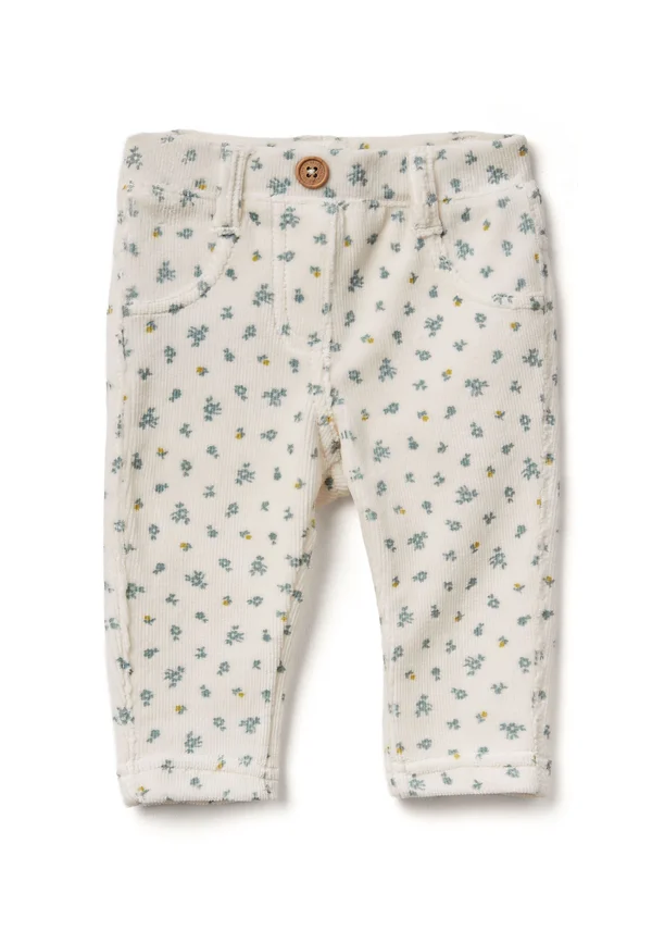 WITH CHENILLE PATTERN - Stoffhose - white