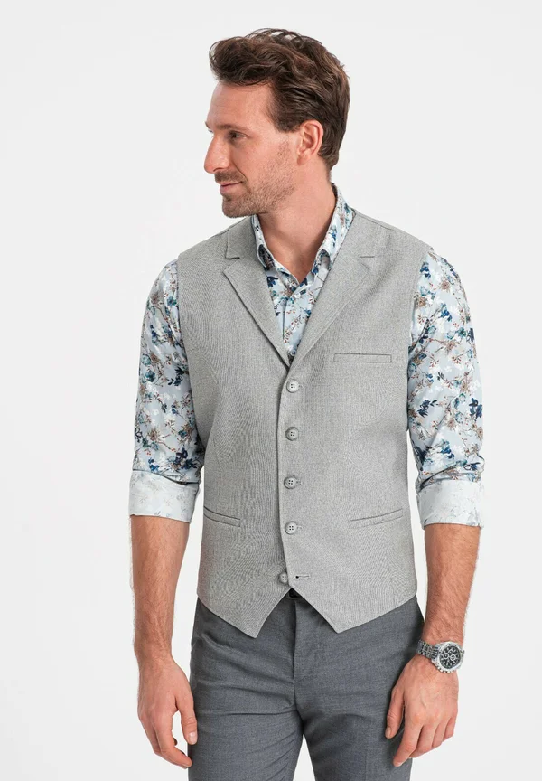 WITH COLLAR - Anzugweste - light grey