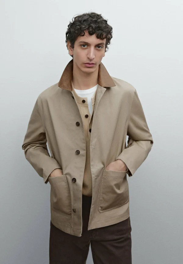 WITH COLLAR DETAIL - Leichte Jacke - beige