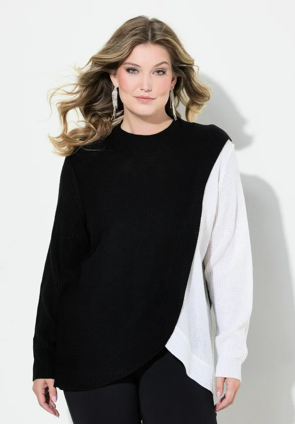 WITH COLOR BLOCK  - Strickpullover - snow white