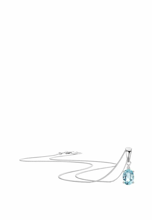 WITH DIAMOND AND AQUAMARINE - Halskette - white gold coloured