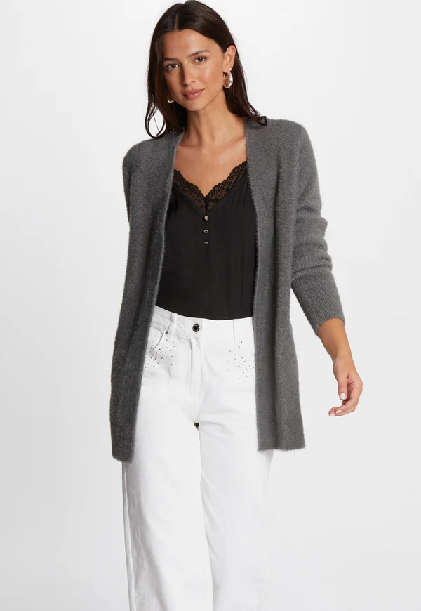 WITH FLUFFY  - Strickjacke - gris moyen