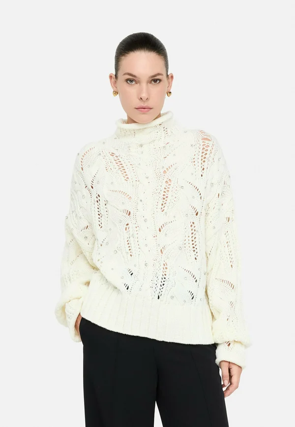 WITH GEMSTONES - Strickpullover - white