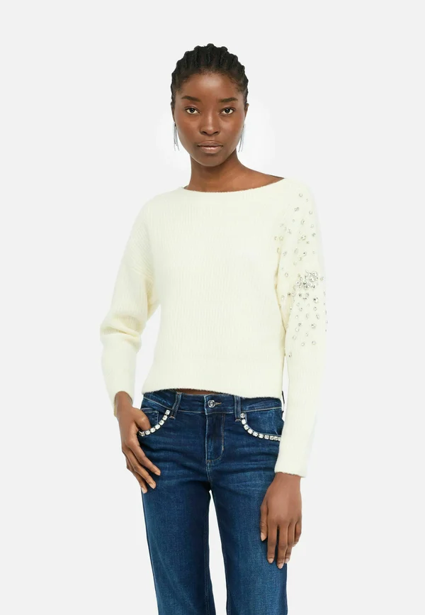 WITH GEMSTONES - Strickpullover - white