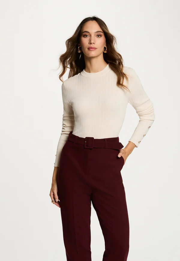 WITH HIGH NECK - Strickpullover - ivoire