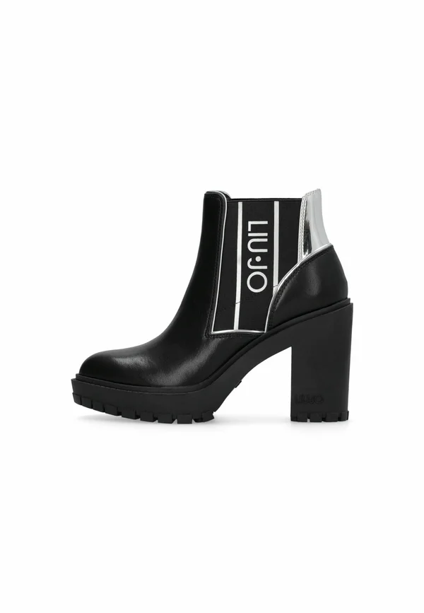 WITH LOGO - High Heel Stiefelette - black