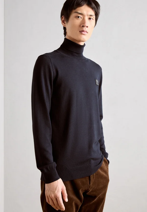 WITH LOGO PATCH - Strickpullover - ink blue