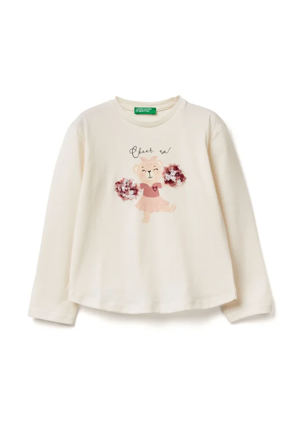 WITH PETAL EFFECT APPLIQUE  - Langarmshirt - white
