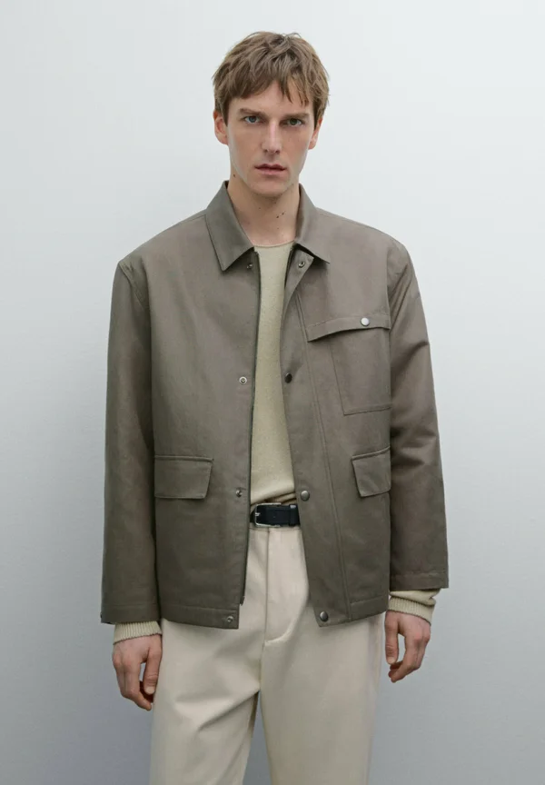 WITH POCKET DETAIL - Leichte Jacke - mottled grey