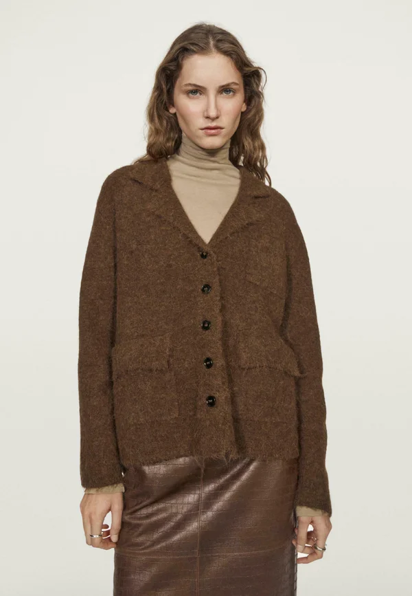 WITH POCKETS  - Strickjacke - ochre