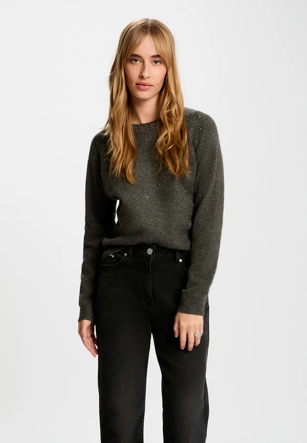WITH RHINESTONES - Strickpullover - gris foncé