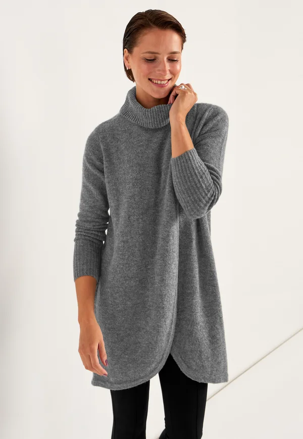 WITH WRAP DETAIL AT FRONT - Strickpullover - grey melange