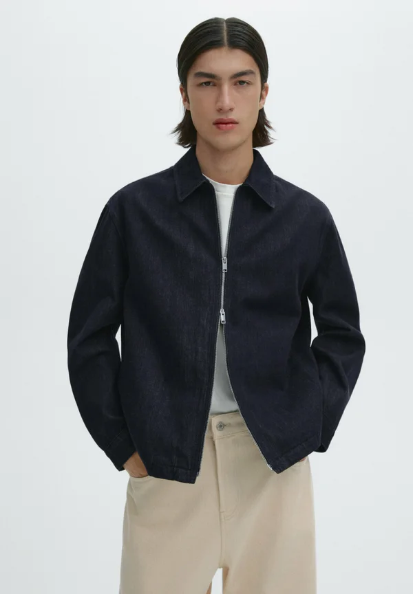 WITH ZIP - Jeansjacke - dark blue