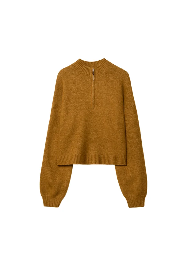 WITH ZIP - Strickpullover - mustard yellow