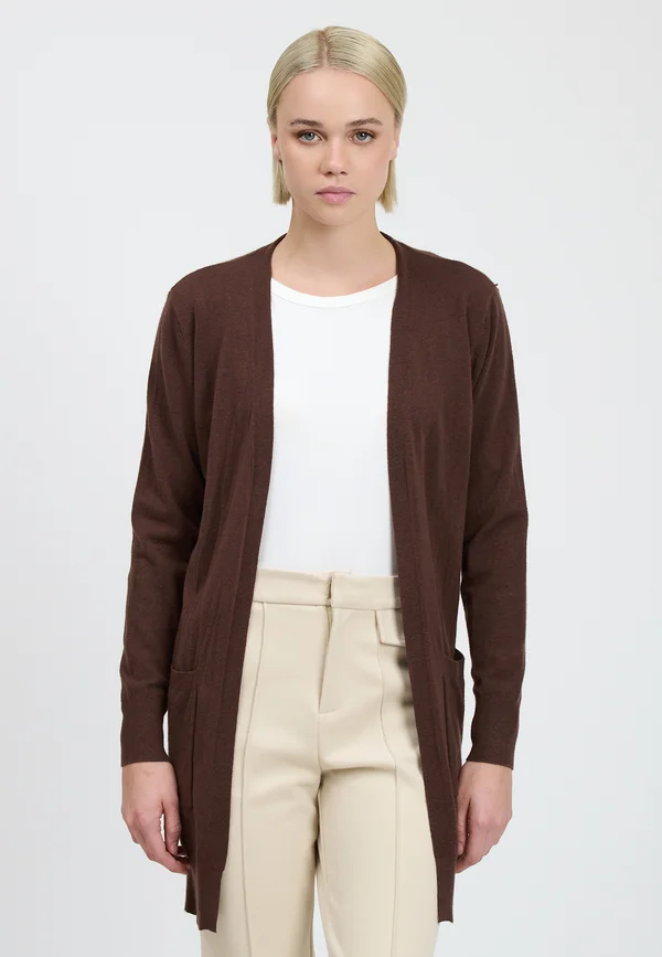 WITHOUT FASTENING BASIC - Strickjacke - brown